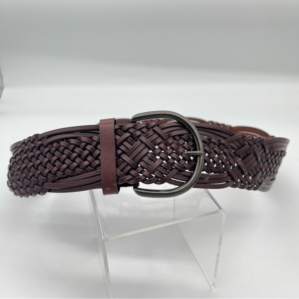 Boho woven belt - genuine leather-  42”